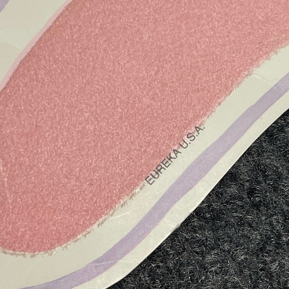 Set of 2 VINTAGE 1980 Pastel Easter Flocked Easter Bunnies/Eggs EUREKA Die Cut - Picture 4 of 4